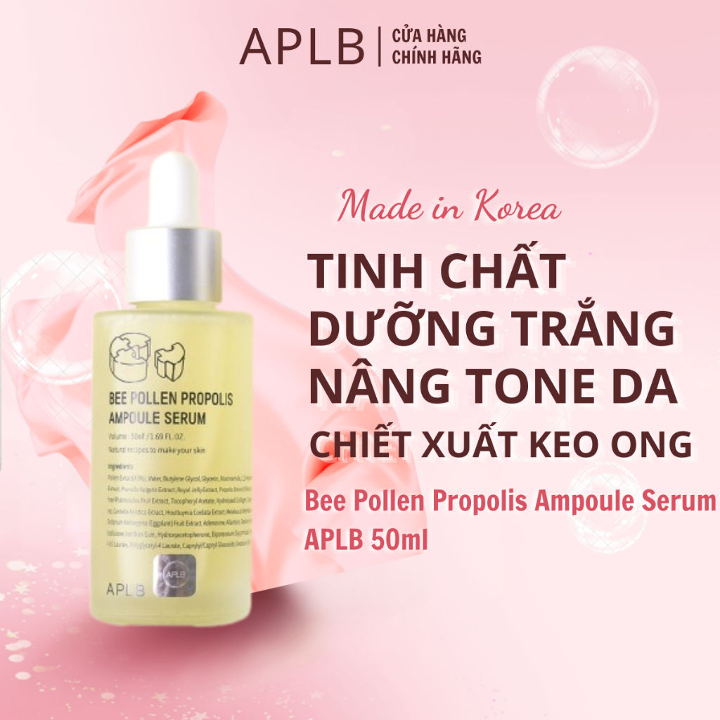 Tinh Chất Dưỡng Trắng Nâng Tone Da Chiết Xuất Keo Ong APLB Bee Pollen Propolis Ampoule Serum 50ml