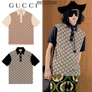 Áo thun polo tay lỡ form rộng nam nữ họa tiết guci phía trước chất siêu đỉnh