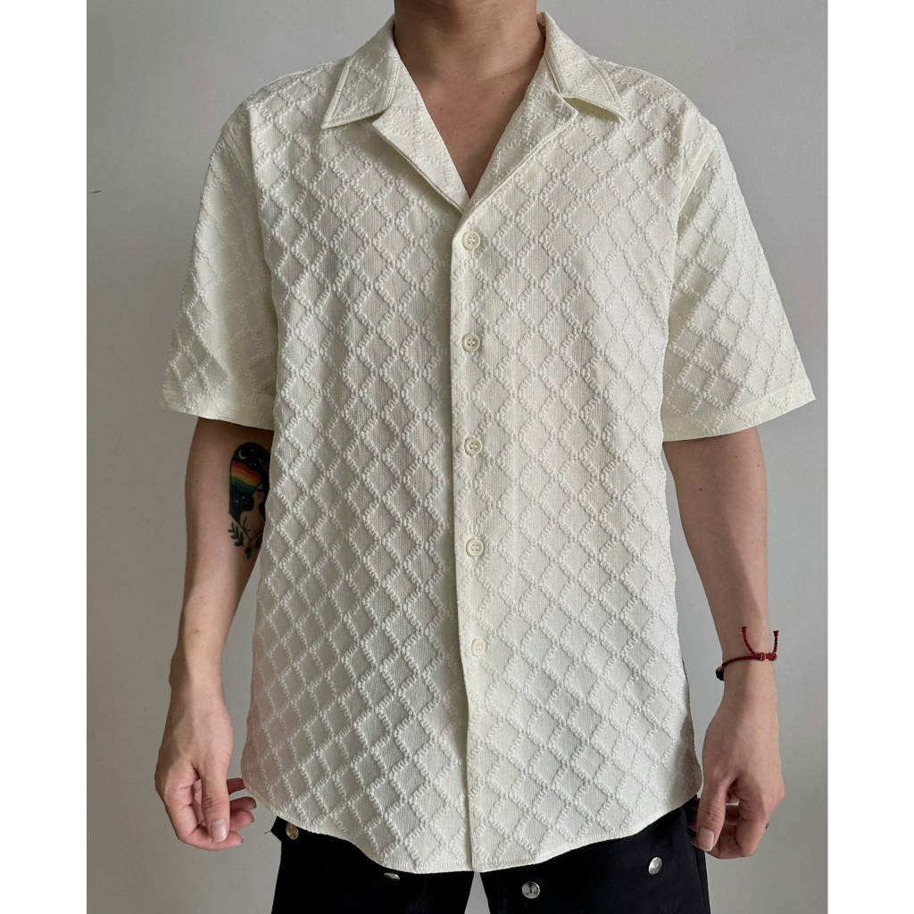 Áo Sơ Mi Họa Tiết Unisex Nam Cuban Shirt - Sweet Cream