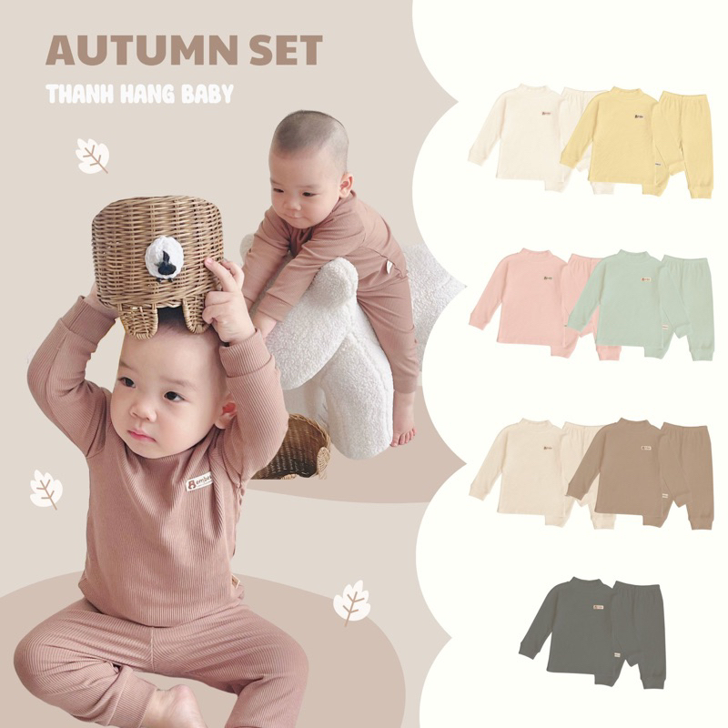 Bộ quần áo dài tay cho bé trai bé gái từ 9kg - 19kg