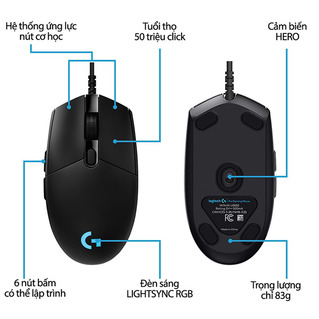 Chuột chơi game, chuột máy tính có dây LOGITECH G102 RBG 8000DPI - BH 12 Tháng