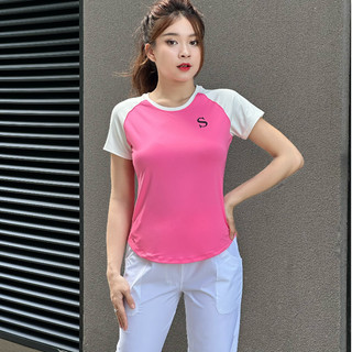 Áo Thun Thể Thao Tay Ngắn Vạt Bầu Phối Màu SPORT Cực Xinh Vải Thun Lạnh Co Giãn Tốt