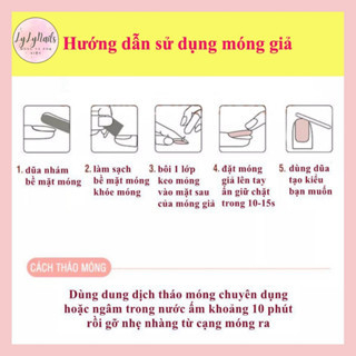 Nail xinh thiết kế thủ công 24 móng màu đen trắng gắn charm nơ tinh tế Lyly mã TK33