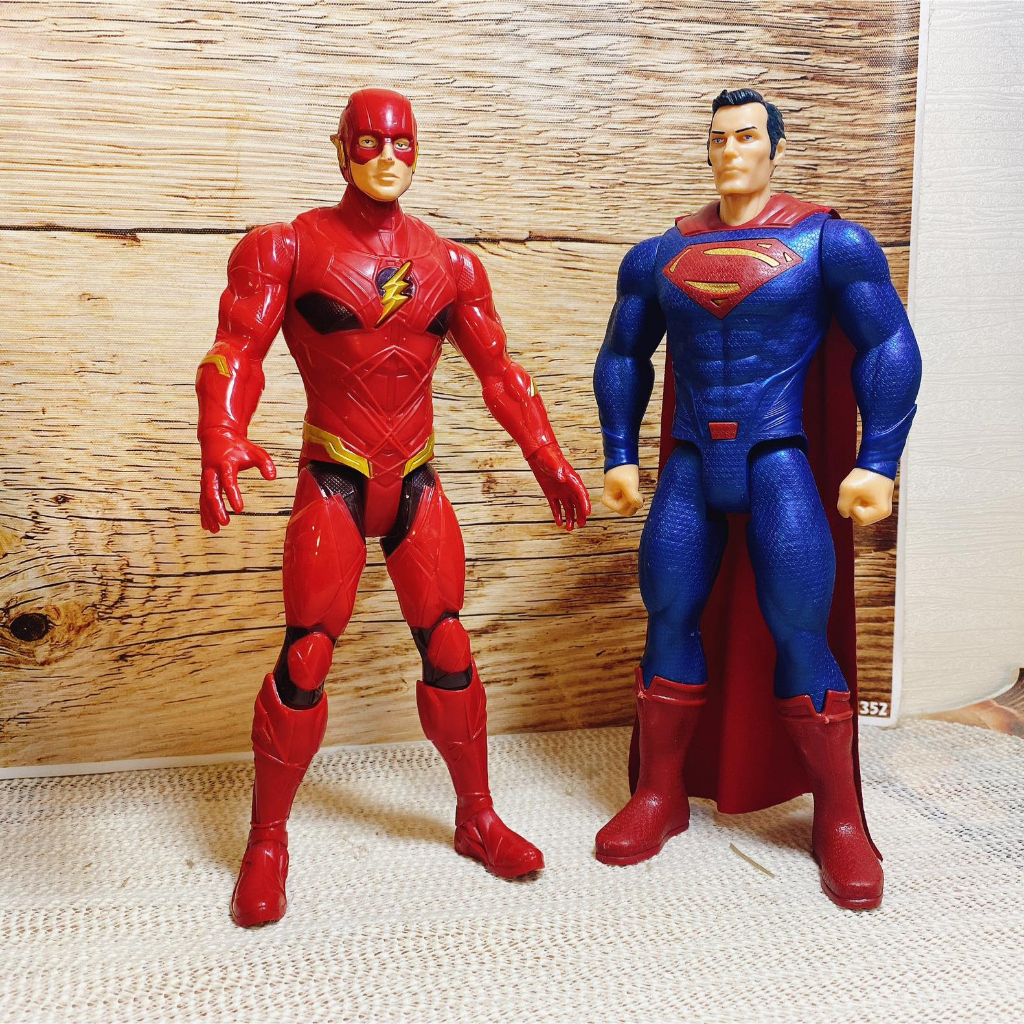 Đồ chơi mô hình siêu anh hùng DC Batman Superman The Flash Aquaman 30cm nhựa đặc có nhạc phát sáng và cử động khớp