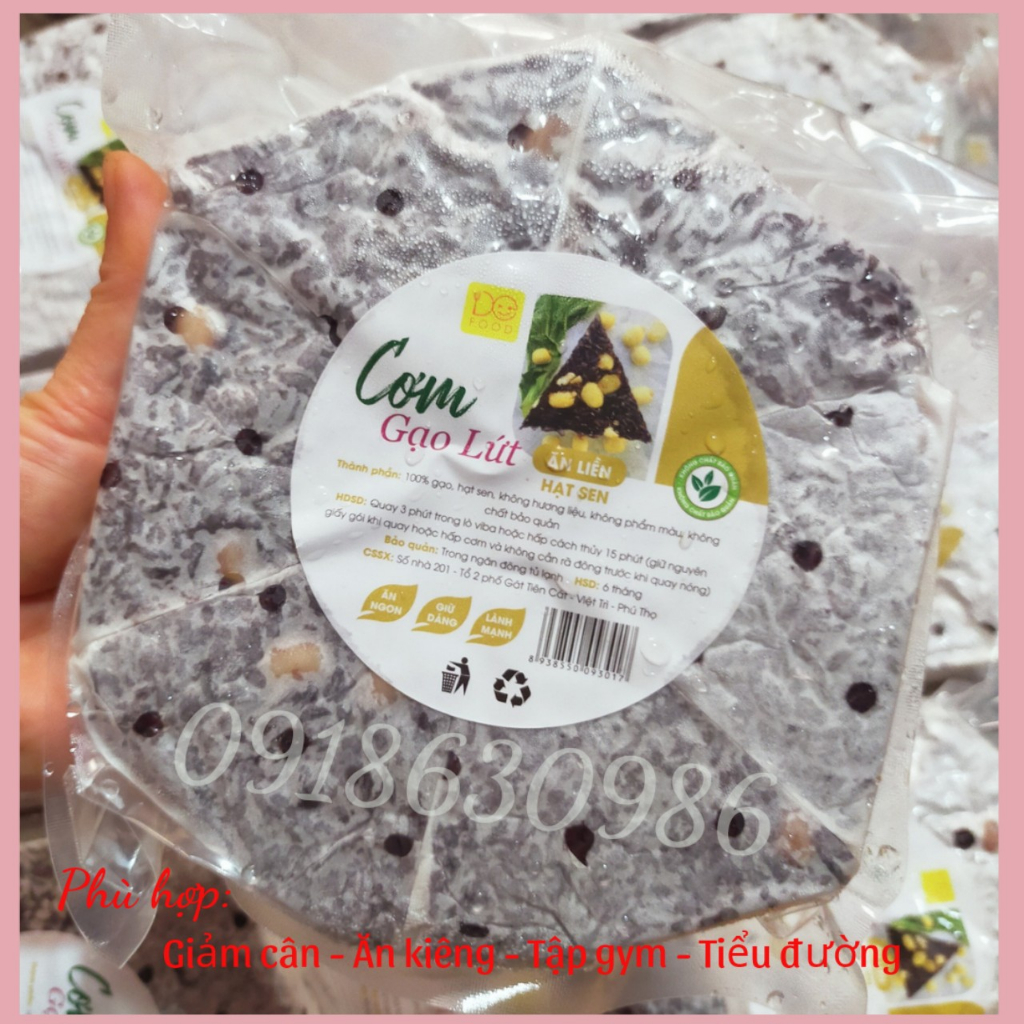 Cơm gạo lứt đen Điện Biên nấu sẵn, Gói 6 miếng