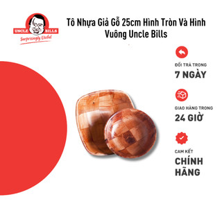 Tô Nhựa Giả Gỗ 25cm Hình Tròn Và Hình Vuông Uncle Bills KT0063 - Hàng Nhập Khẩu (Giao Ngẫu Nhiên)