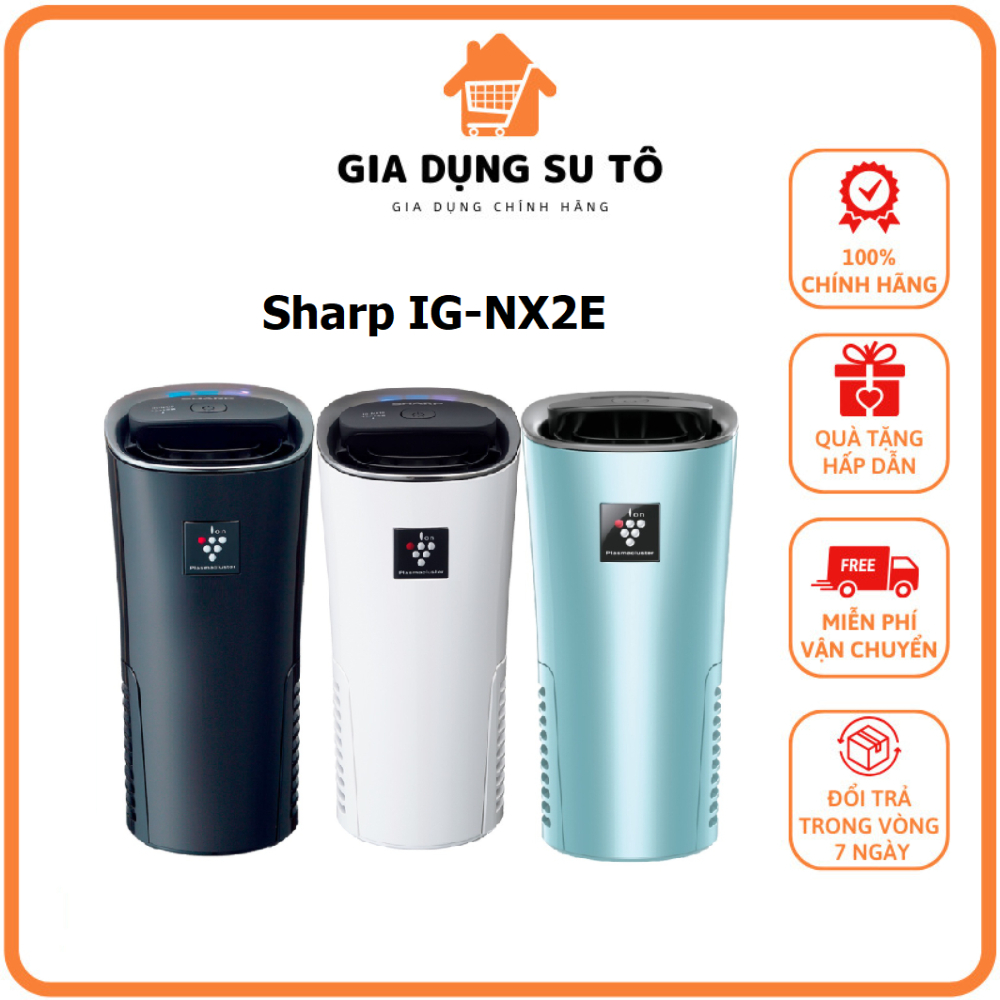 Máy Lọc Không Khí Xe Ô Tô Sharp IG-NX2E -A/B/W , Khử Mùi Mật Độ Cao 90.000 ion/1cm3 Khử Mùi Nhanh - 
