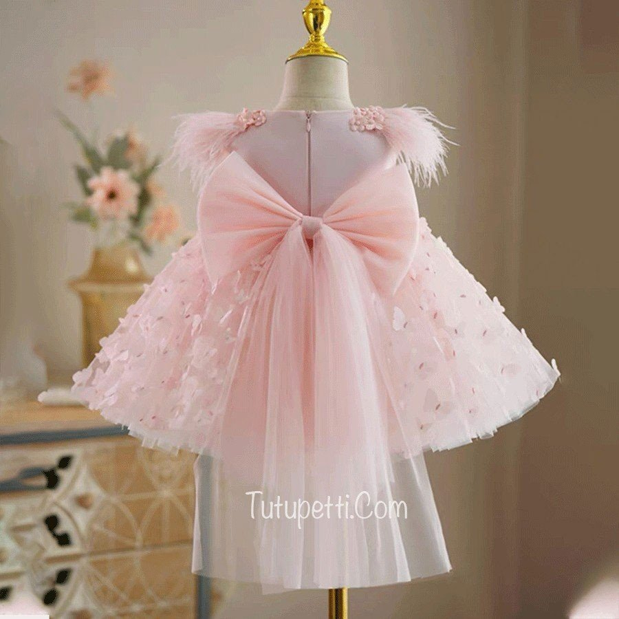 Đầm váy công chúa cho bé gái Tutupetti chất voan thiết kế hoa dễ thương