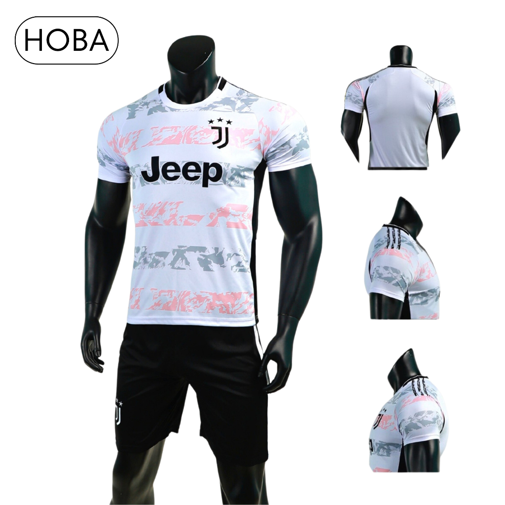 Bộ quần áo bóng đá đồ đá banh CLB Juventus Juve trắng hồng thun lạnh cao cấp