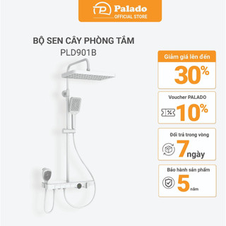 Sen cây tắm đứng PALADO PLD901B vỏ bằng nhựa PPA lõi đồng nguyên khối có hiển thị nhiệt độ kèm vòi tắm cá heo cho bé