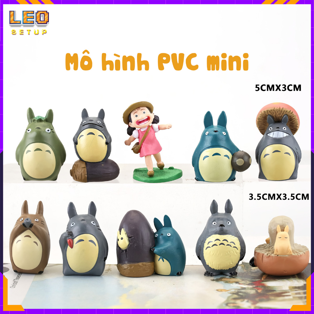 Set Mô hình Totoro - Ghibli Studio anime My Neighbor Totoro Figure mini 2,5 - 8cm đáng yêu decor by Leo Setup