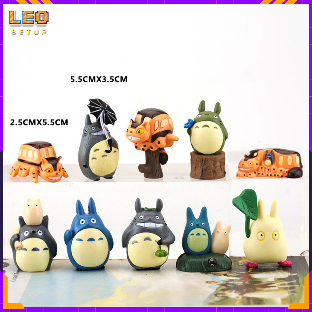 Set Mô hình Totoro - Ghibli Studio anime My Neighbor Totoro Figure mini 2,5 - 8cm đáng yêu decor by Leo Setup