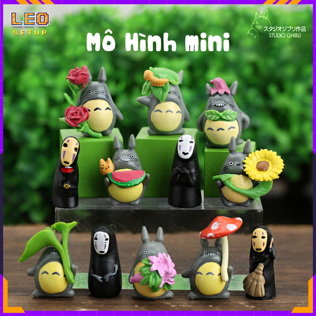 Set Mô hình Totoro - Ghibli Studio anime My Neighbor Totoro Figure mini 2,5 - 8cm đáng yêu decor by Leo Setup