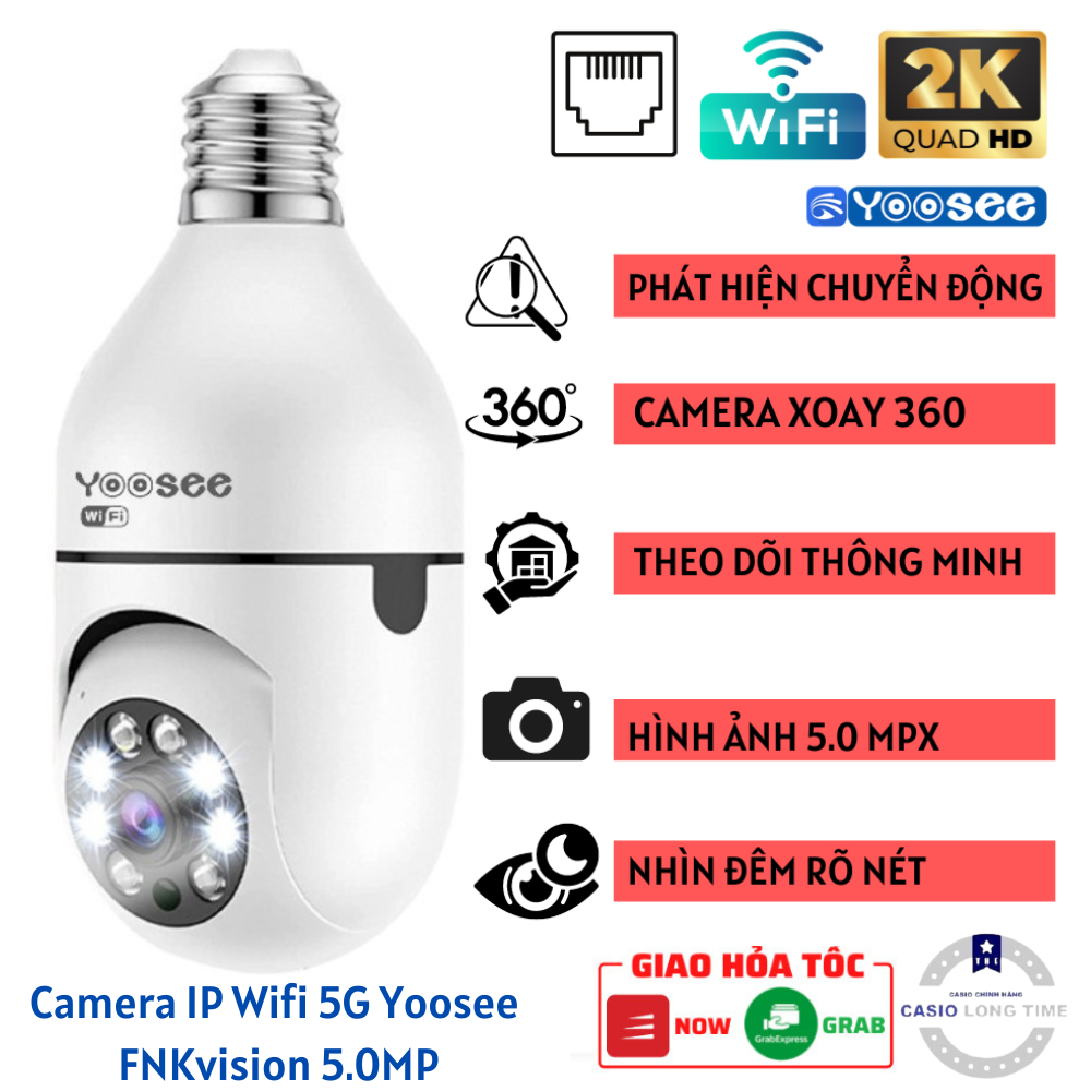Camera Wifi Yoosee PTZ Xoay 360 Độ, Độ Phân Giải 5.0 MPX, Cảm Biến, Đàm Thoại Song Phương, Bảo Hành 12 Tháng