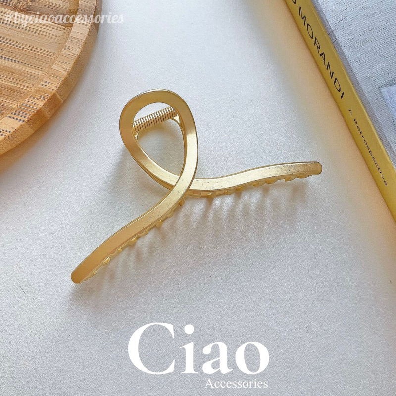 Kẹp tóc càng cua kim loại bản trơn mã 10 phong cách trendy Ciao accessories