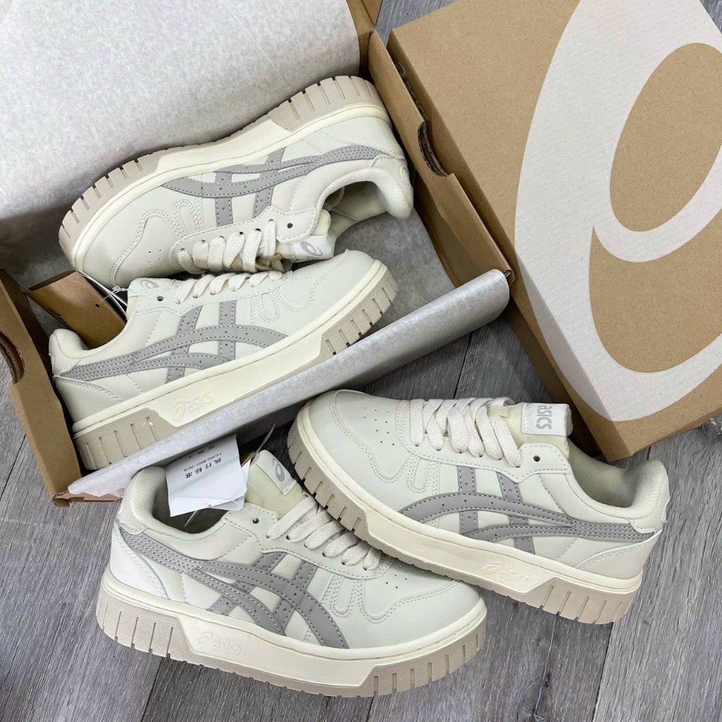 Giày thể thao Asics Court MZ Cream Black Gum Nam Nữ Bản Cao Cấp, Giày Đế Cao Su asics Nguyên Khối Đủ Size 36-43