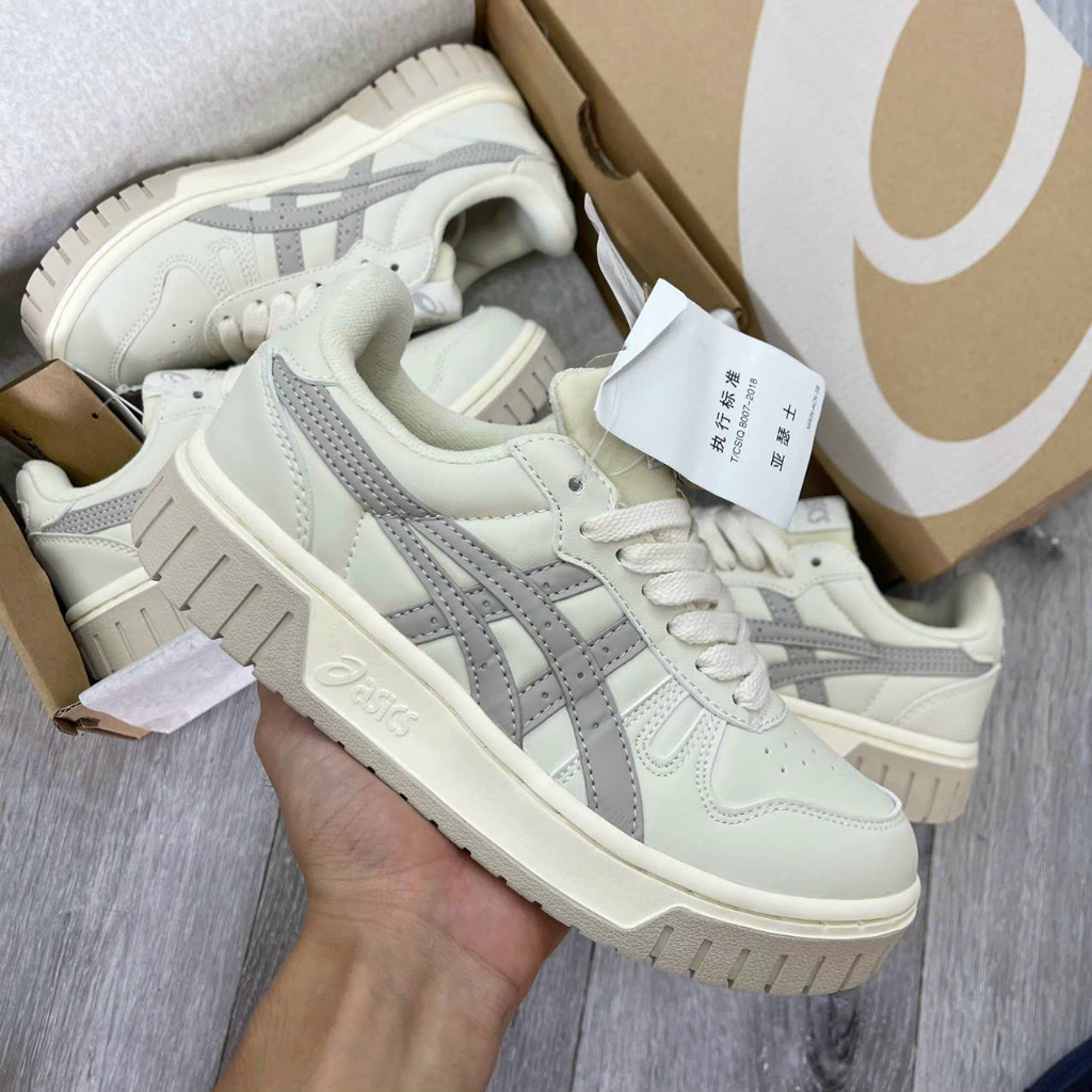 Giày thể thao Asics Court MZ Cream Black Gum Nam Nữ Bản Cao Cấp, Giày Đế Cao Su asics Nguyên Khối Đủ Size 36-43