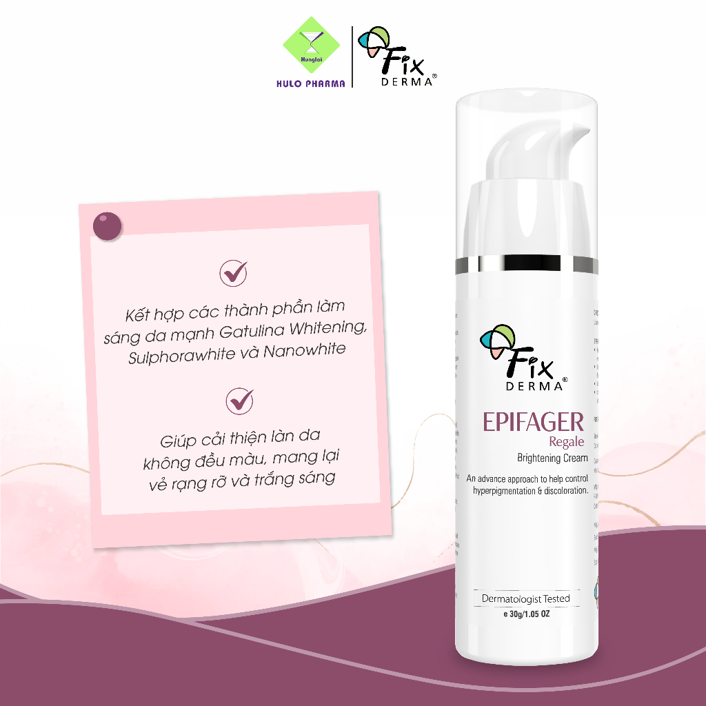 Kem Dưỡng Trắng Da Mặt Mờ Thâm Nám FIXDERMA Epifager Regale Brightening Cream Giúp Trắng Mịn, Đều Màu Da 30g