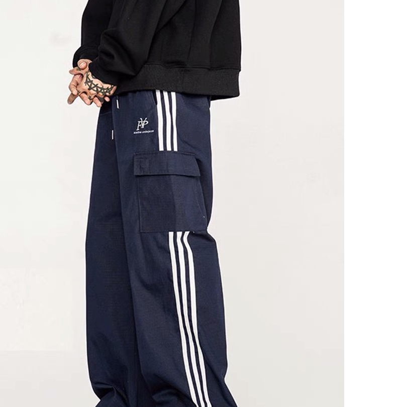 Quần jogger nam kẻ sọc dáng thể thao dây rút , phong cách retro đường phố EQ007 Meme