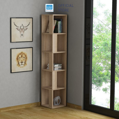 Kệ Gỗ Góc Tường 5 Tầng SIB DECOR KS233. Gỗ Chống Ẩm Chuẩn An Toàn E1/Carb P2