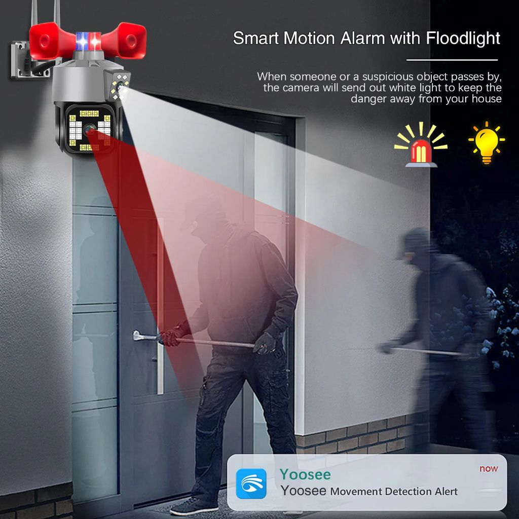 Combo 2 Camera Yoosee 2 Mắt Trong Nhà và Ngoài Trời Có Còi Báo Động Kèm Thẻ 64Gb - Xem 2 Màn Hình Cùng Lúc - Siêu Nét