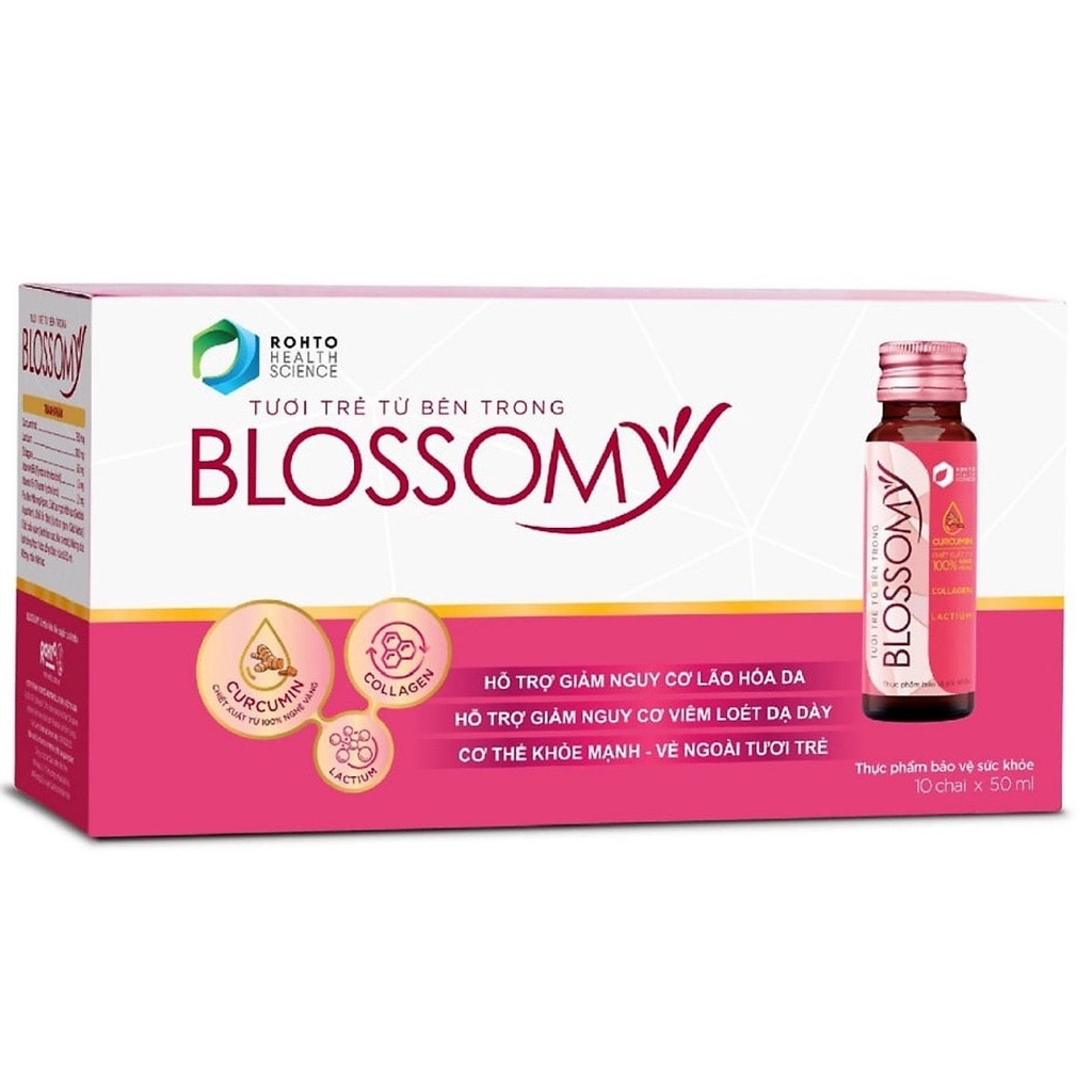 Thực Phẩm Bảo Vệ Sức Khỏe Blossomy Curcumin Tươi Trẻ Từ Bên Trong 50ml x 10 Chai