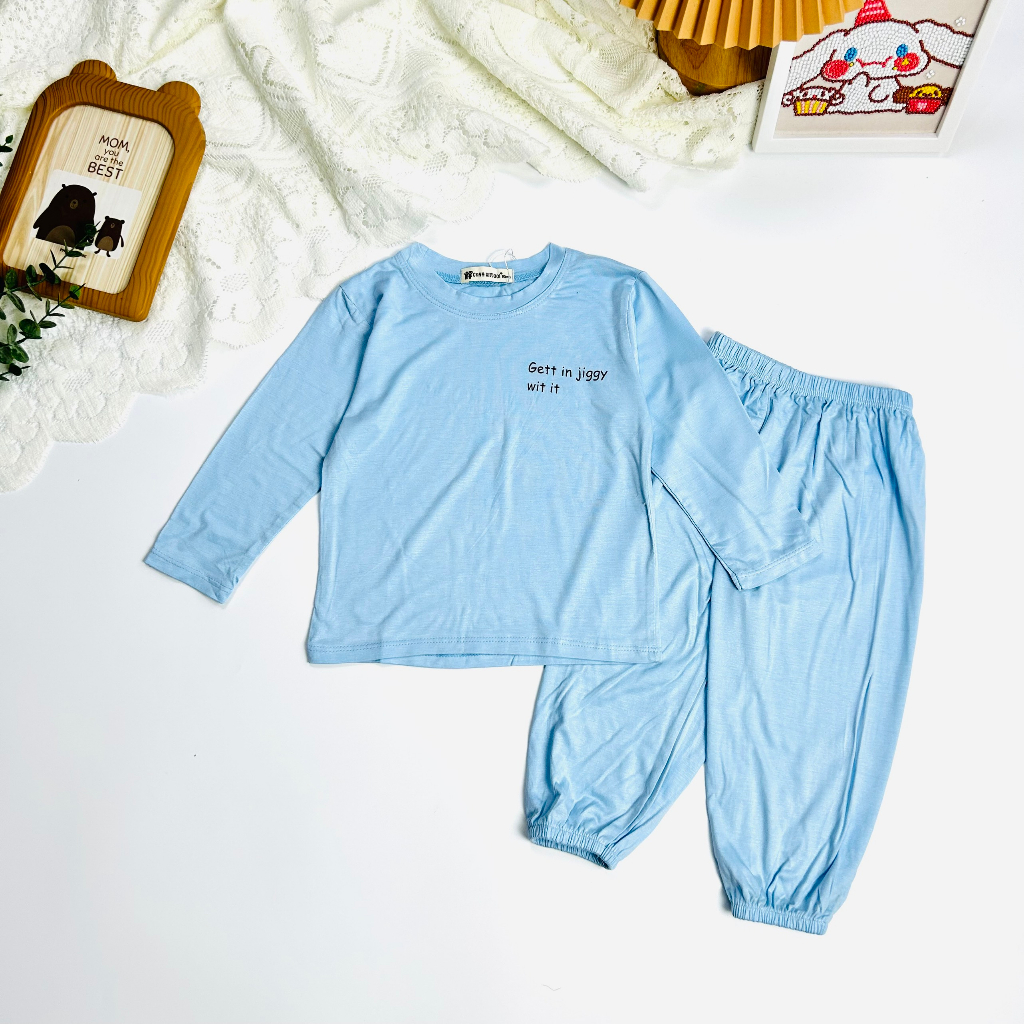 FULLSIZE 9 - 30kg bộ dài tay thun lạnh cao cấp THU ĐÔNG cho bé 14 màu