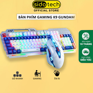 Bàn phím giả cơ có dây máy tính SIDOTECH K9 GUNDAM full size 104 phím chống nước tốt led gaming cho chơi game decor