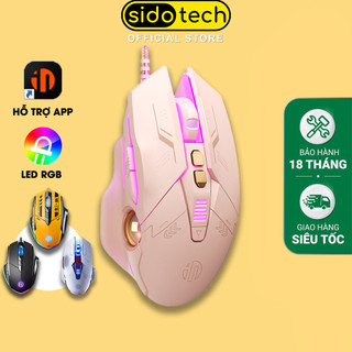 Chuột Máy Tính Màu Hồng Gaming Dễ Thương SIDOTECH Inphic W5P Tắt Âm Silent Chơi Game Cho Streamer 4000 DPI Siêu Nhạy