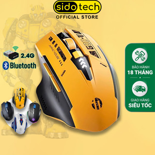 Chuột không dây bluetooth pin sạc SIDOTECH A9 gaming 6 nút bấm hiển thị pin máy tính laptop tablet kết nối Wireless 2.4G