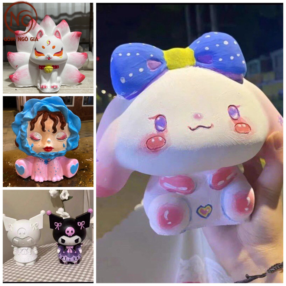 Tượng Tô Màu Bát Tràng ❤Tặng Kèm Mầu Cọ❤ Tượng Thạch Cao Decor Size Lớn kích thước 16-22cm Chọn Mẫu Tô Tượng-Gốm Ngô Gia