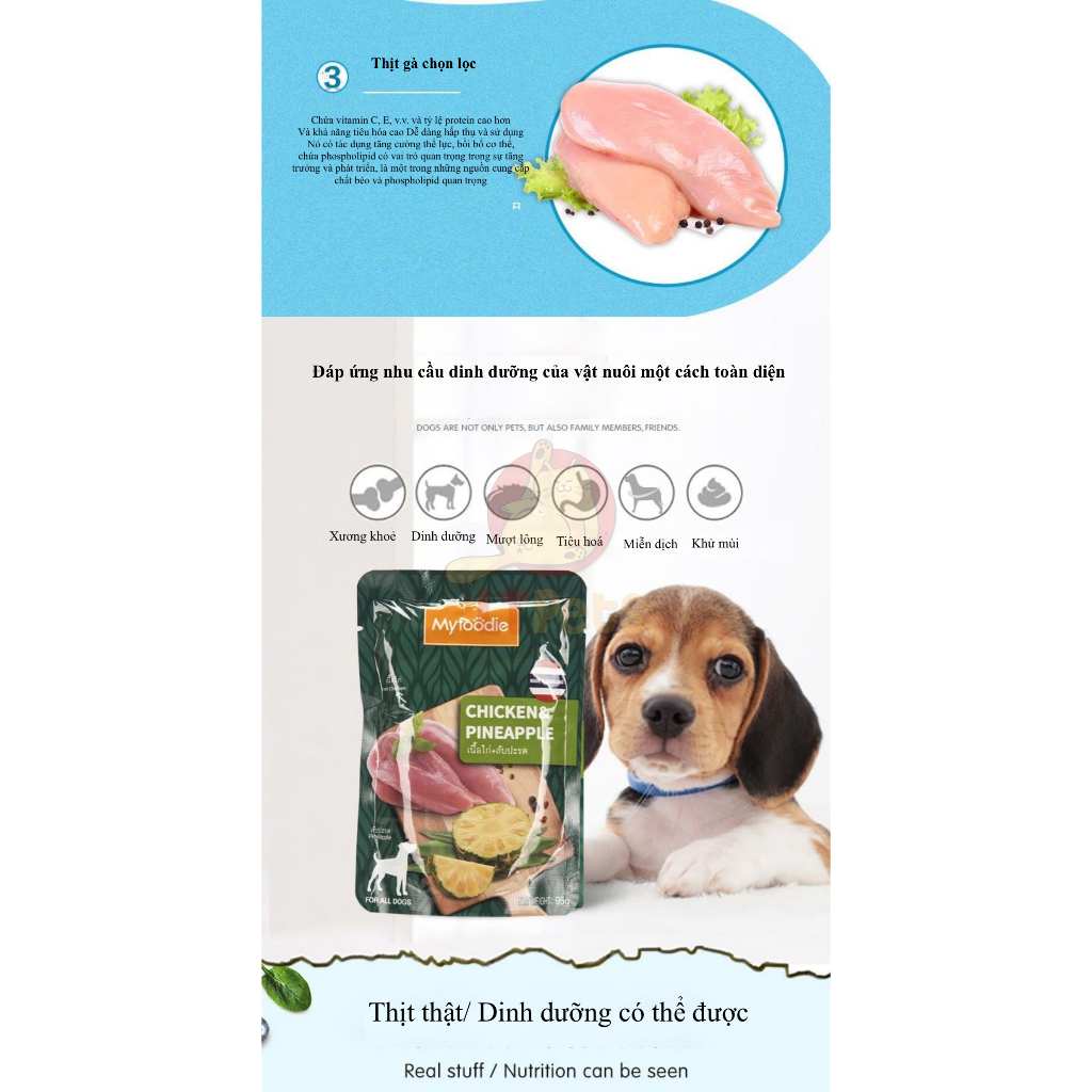 Pate thịt xay MyFoodie trái cây cho cún cưng bổ sung thêm nhiều vitamin cần thiết