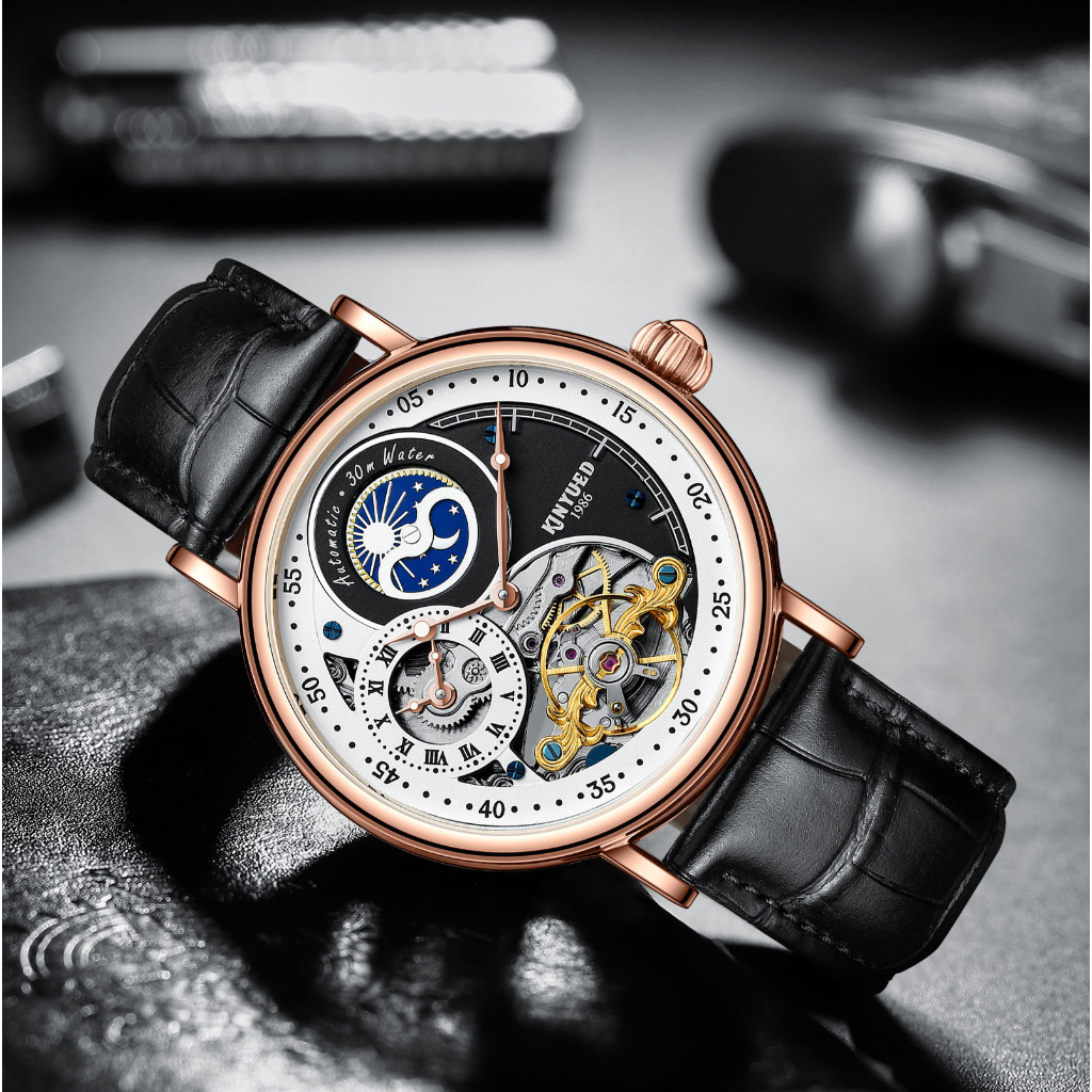 ĐỒNG HỒ CƠ NAM KINYUED J116 - DÂY DA MÁY CƠ TỰ ĐỘNG HÀNG CHÍNH HÃNG