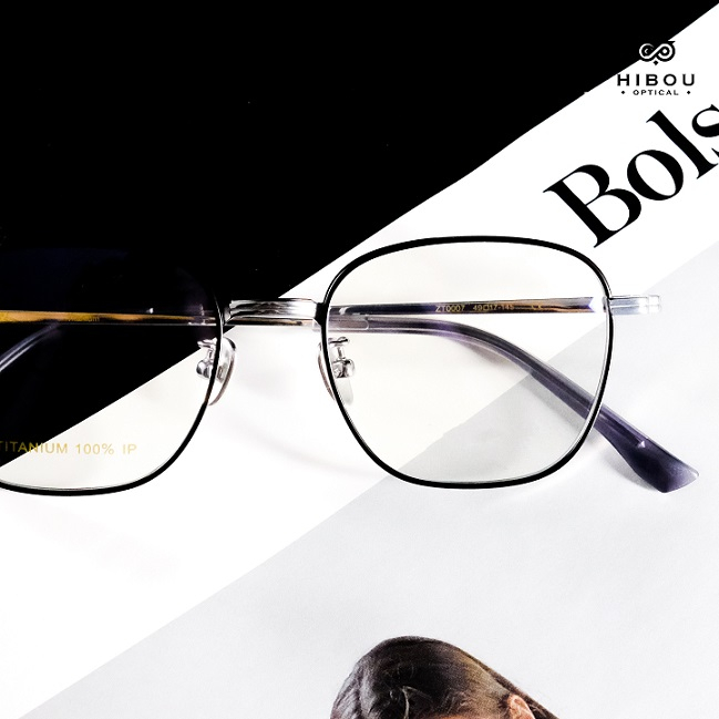 Gọng kính cận oversized nam nữ ZT0007 - Hibou Optical tặng kèm hộp và khăn lau kính chuyên dụng