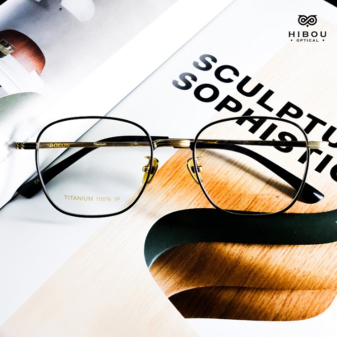 Gọng kính cận oversized nam nữ ZT0007 - Hibou Optical tặng kèm hộp và khăn lau kính chuyên dụng