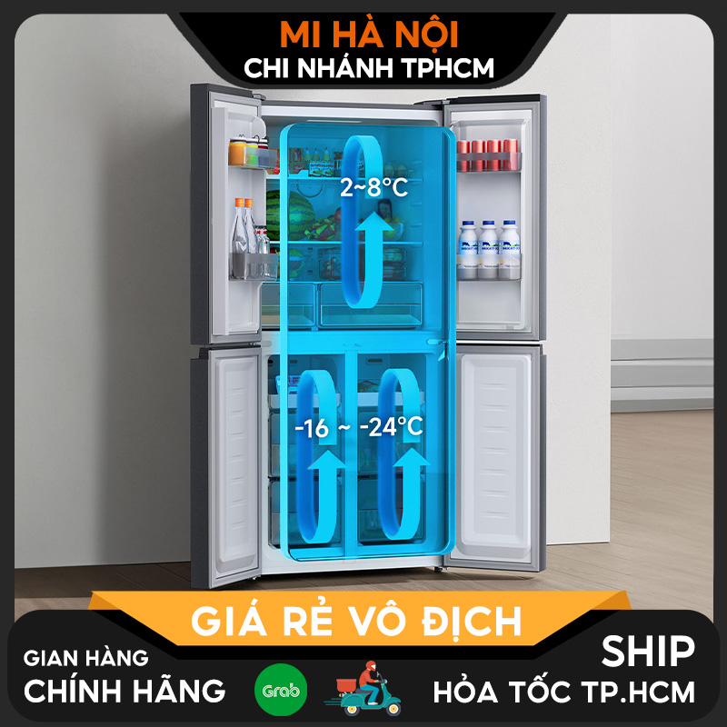 Tủ lạnh 4 cánh Xiaomi Mijia 430L, có ngăn đông mềm- Bảo hành 18 tháng