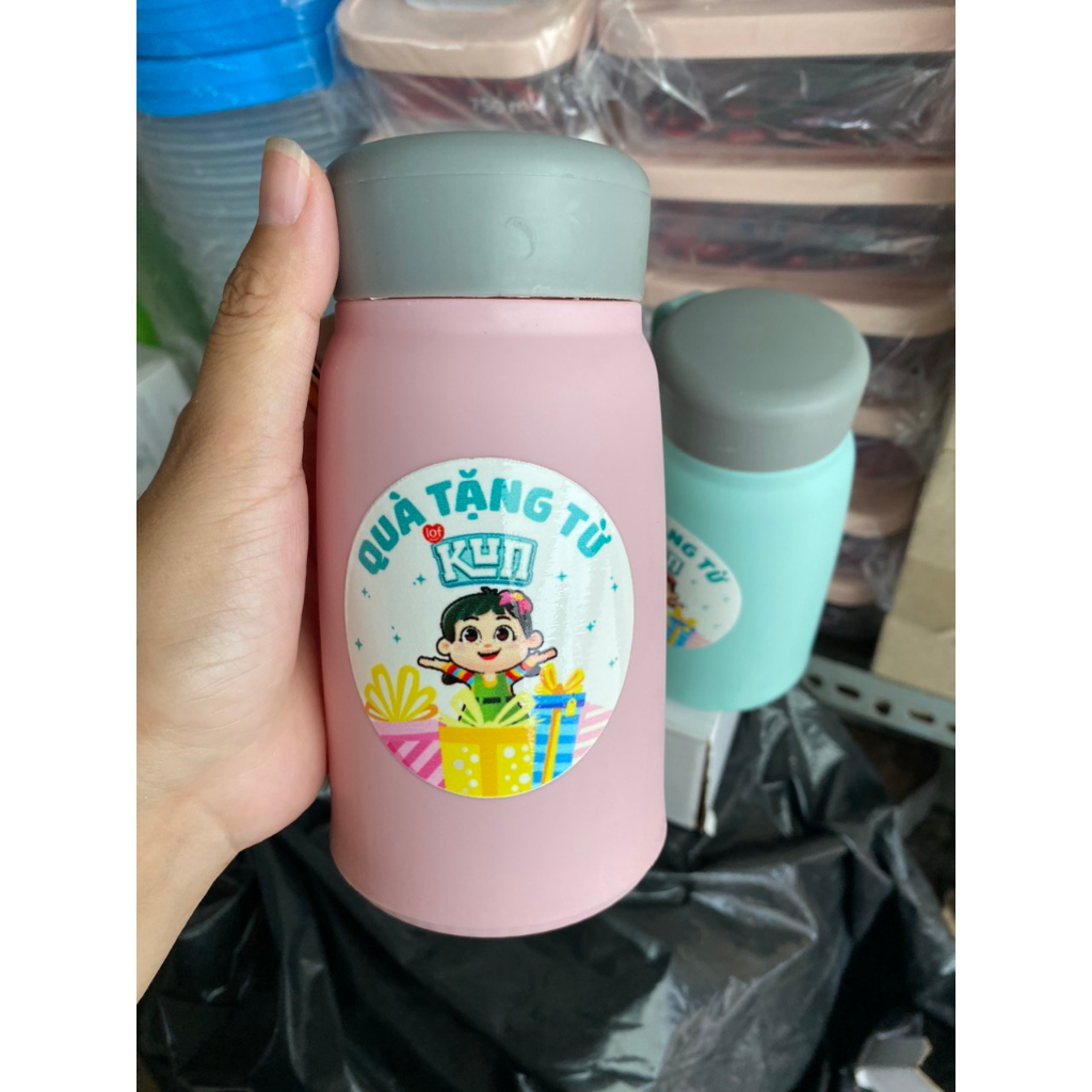 BÌNH NƯỚC THỦY TINH BỌC NHỰA CHO BÉ QUÀ TẶNG SỮA KUN