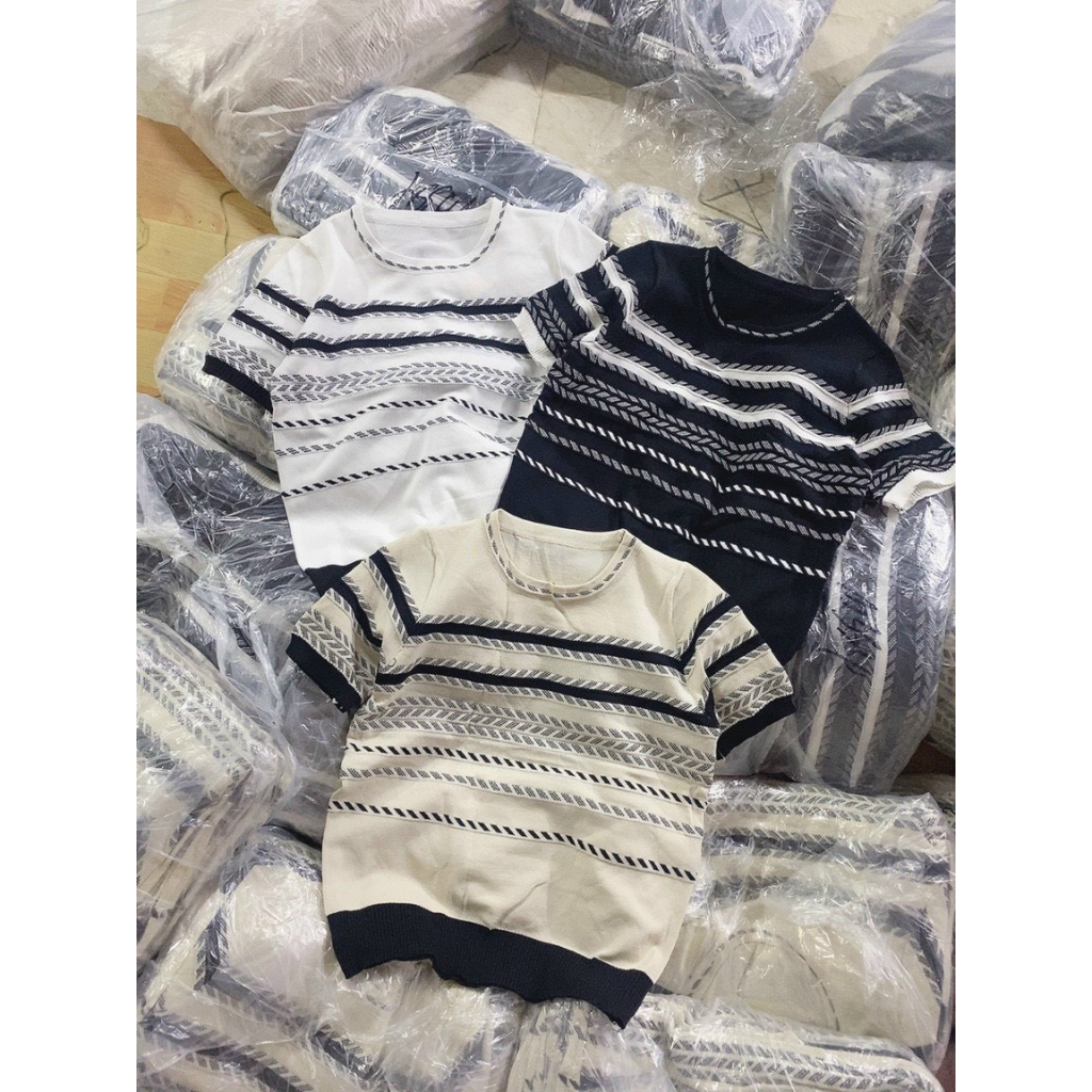 Áo Len Ngắn Tay Mongtoghi Cổ Tròn  Chất len montoghi Áo xương cá hàng quảng châu cao cấp