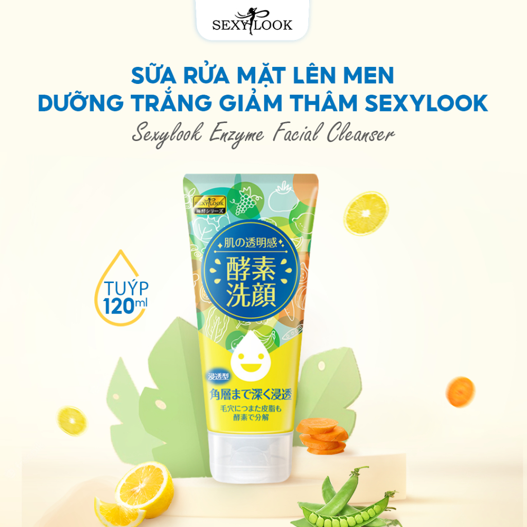 Sữa Rửa Mặt Lên Men SEXYLOOK Dưỡng Trắng Giảm Thâm 120g