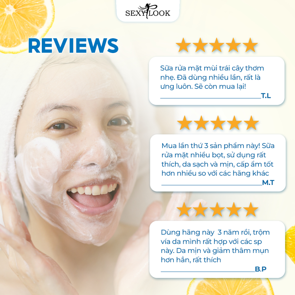 Sữa Rửa Mặt Lên Men SEXYLOOK Dưỡng Trắng Giảm Thâm 120g