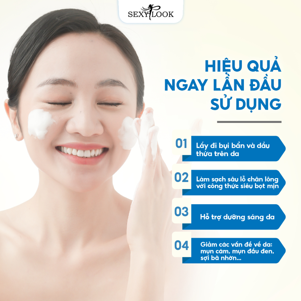 Sữa Rửa Mặt Lên Men SEXYLOOK Dưỡng Trắng Giảm Thâm 120g