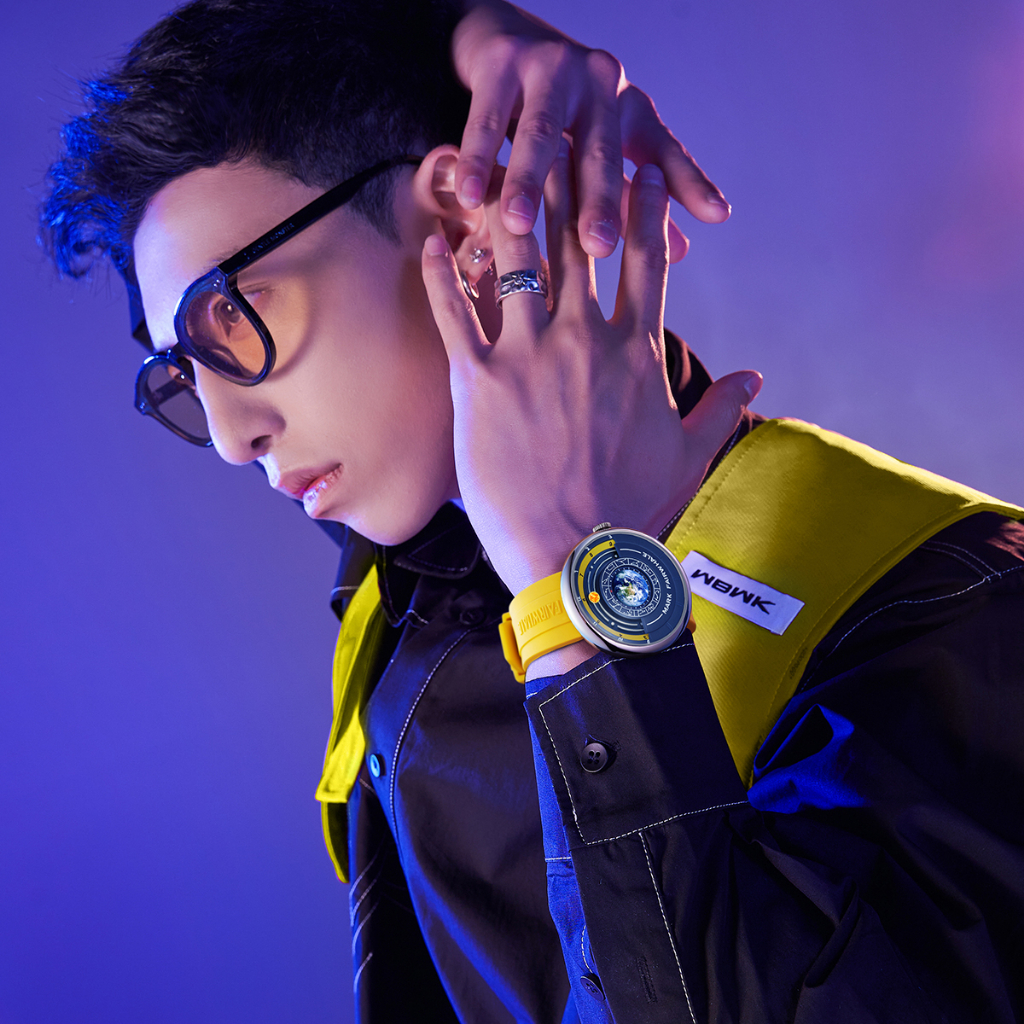 Đồng Hồ Nam Nữ Chính Hãng Mark Fairwhale FW010 Mặt Hình Vũ Trụ Máy Pin Size 43.5mm Chống Nước 30m Dây Đeo Silicone