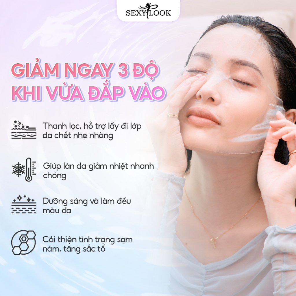 Mặt Nạ Thạch Jelly Đào SEXYLOOK Sáng Da Dưỡng Trắng (Hộp 3 Miếng x 38ml)