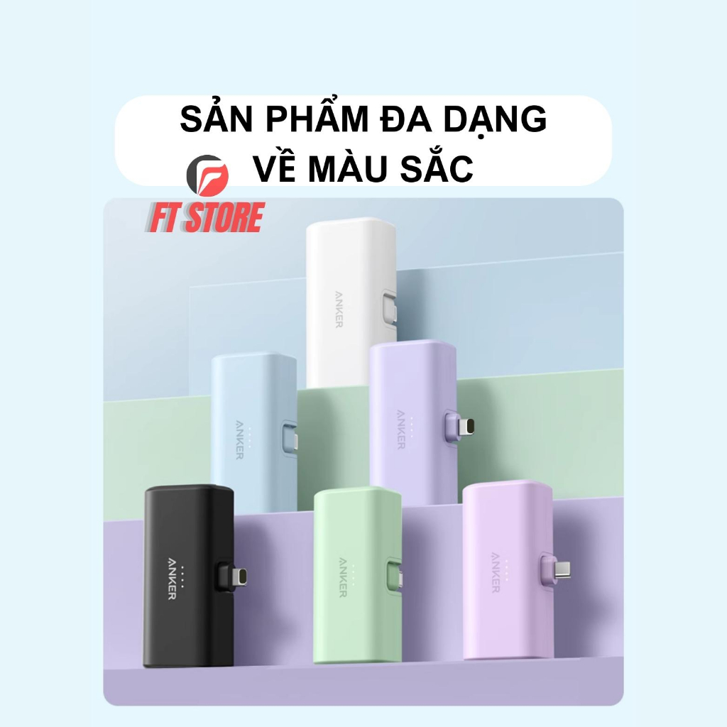 Pin sạc dự phòng Anker kèm đầu sạc A1645 A1653 5000mAh sạc nhanh 22,5W 20W 12W  BH12TH