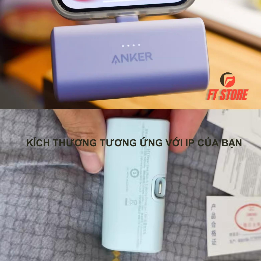 Pin sạc dự phòng Anker kèm đầu sạc A1645 A1653 5000mAh sạc nhanh 22,5W 20W 12W  BH12TH