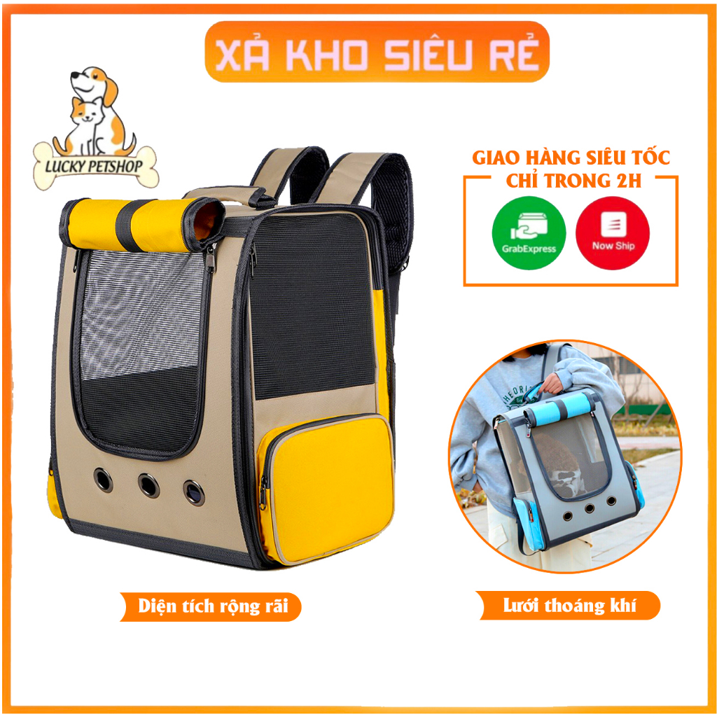 Balo vận chuyển cho chó mèo size lớn, balo dáng đứng vận chuyển thú cưng cao cấp，Lưới thoáng khí dung tích lớn