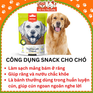 Snack cho Chó giúp làm sạch răng Wanpy 100g