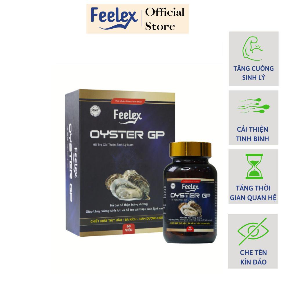 Tinh chất hàu biển cao cấp Feelex Oyster GP tăng cường sinh lý nam giới - hộp 60 viên