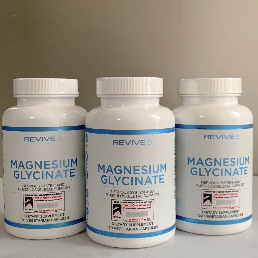REVIVE Magnesium Glycinate 200mg 120 viên : Cải thiện trí nhớ, giảm stress by CBUM