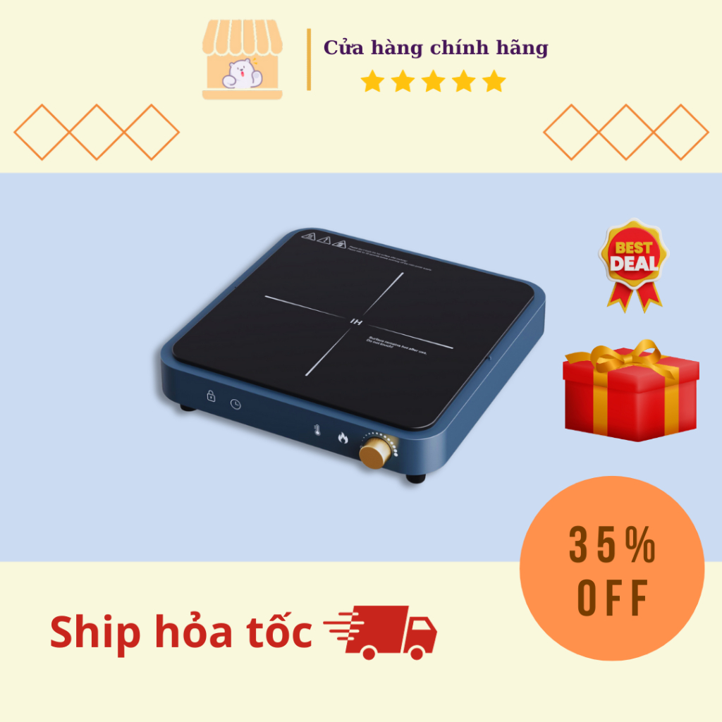 Bếp Từ Đơn Gume GIC Lite 01, 220-240V, 50/60Hz, 2000W, Bếp Từ Chính Hãng Hàn Quốc